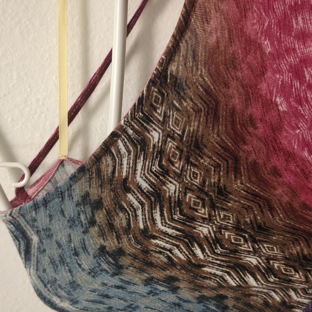 Stylish Democracy Plus Size Top - Stunning Asymmetric Multicolor Chevron Design - Picture 11 of 14